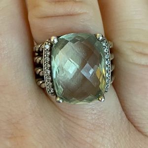 David Yurman Wheaton Ring Prasiolite w/ Diamonds